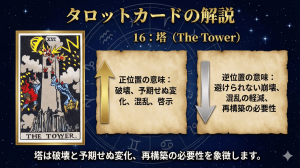 タロットカード【16:塔】正位置・逆位置の意味とキーワードを解説