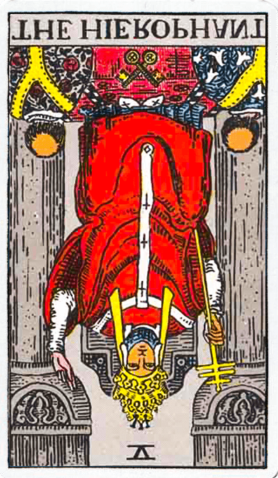 法王・教皇　逆位置