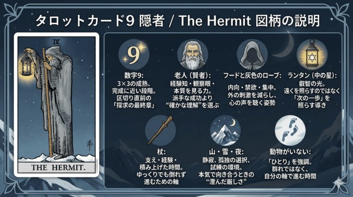 【隠者】に描かれたシンボルの解釈